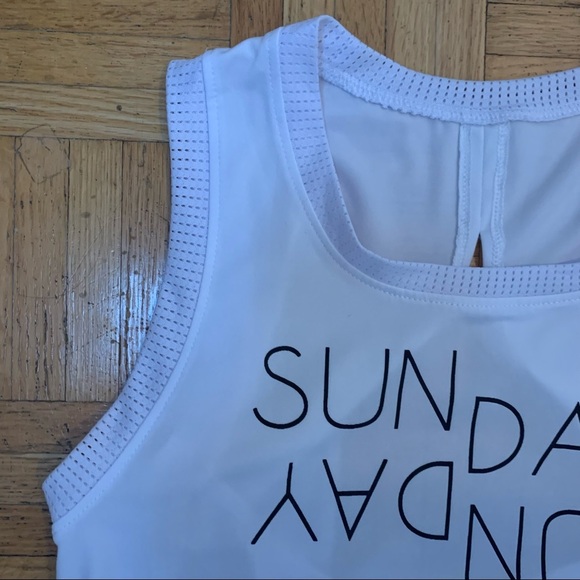 Running Workout Tank Top White Mesh Split Back Size S - Picture 6 of 8